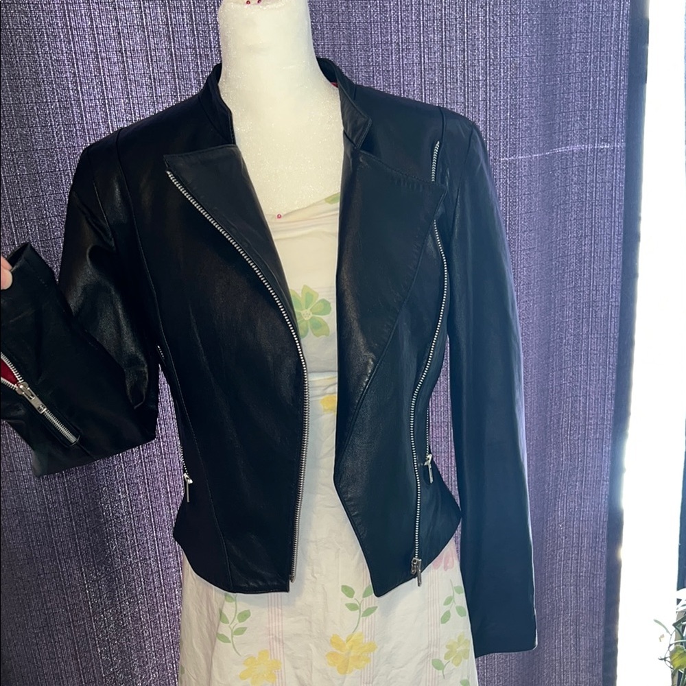 Black Leather Moto Jacket, Asymmetrical Zipper West Coast Leather Black Label